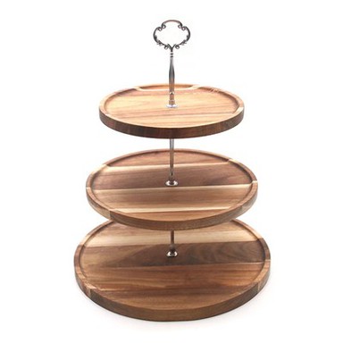 Rustic Wood Tiered Tray